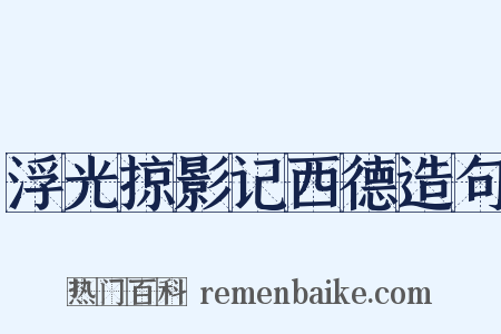 浮光掠影记西德造句是什么意思的图片